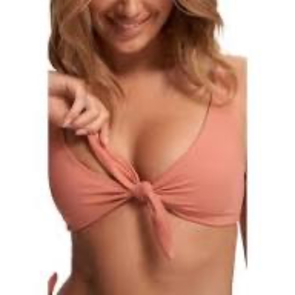 Noize Arani Dusty Pink Tie Front Bikini top